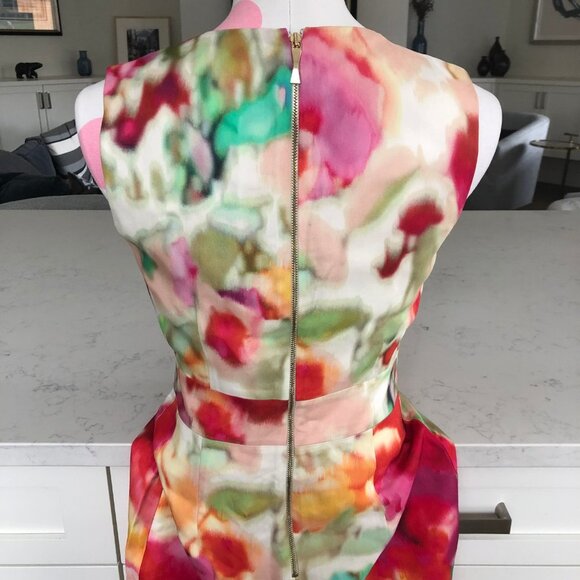 Kate Spade New York Floral Watercolor Sheath Midi Dress Viscose Pastel Sz 4 NWOT - Picture 8 of 14